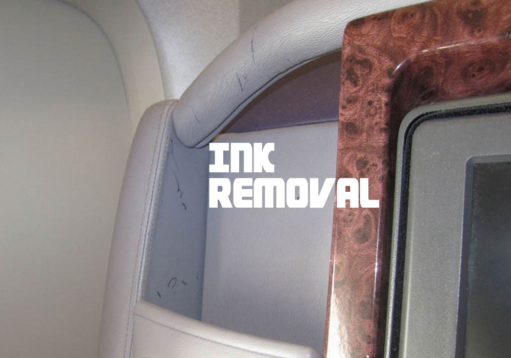 Pen marks, Ink marks removed from cabin leather components on the aircraft easa workshop, casa approved factory, rba, royal brunei, boeing 777